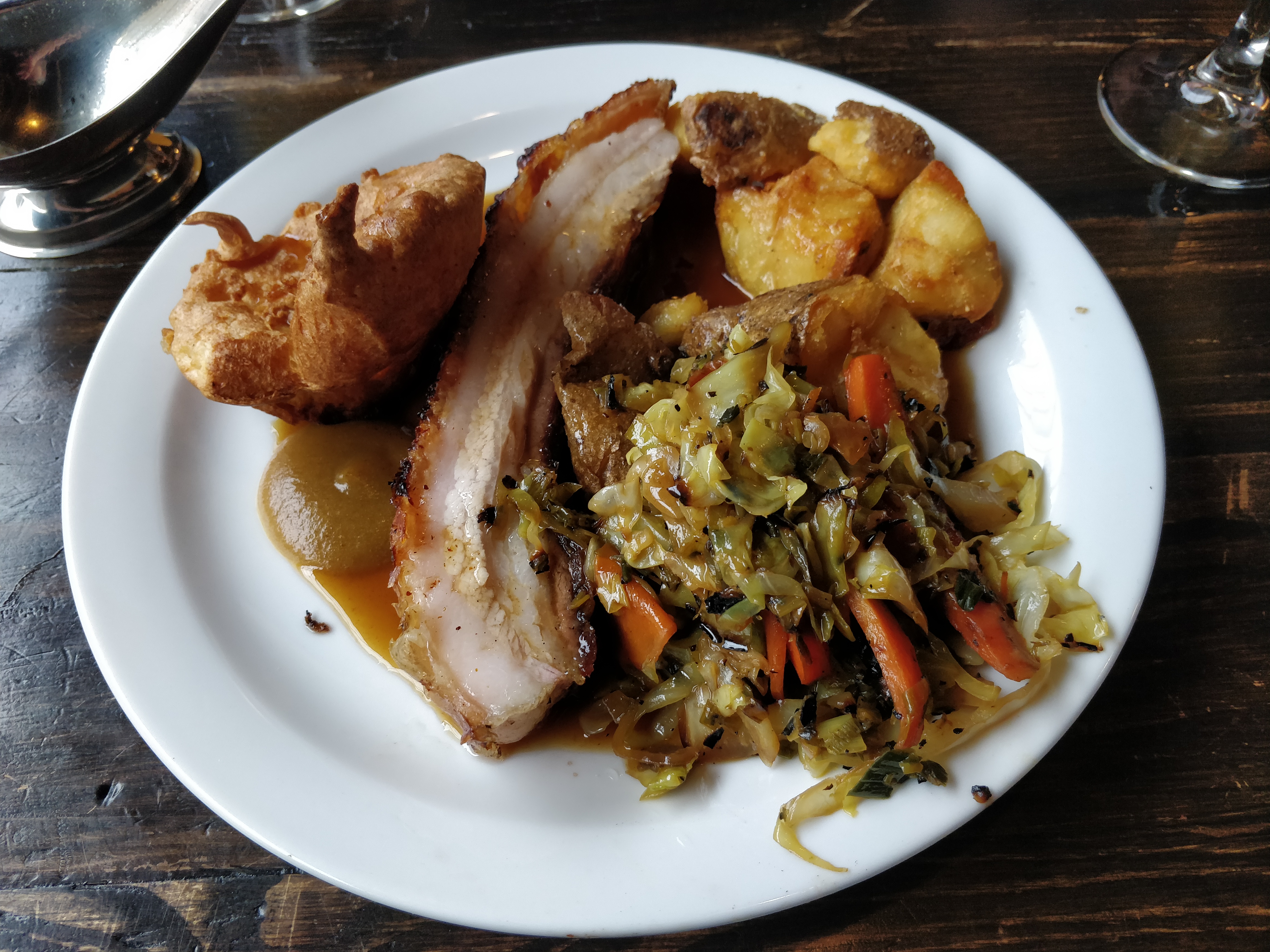 My roast dinner with my extra gravy that I paid for